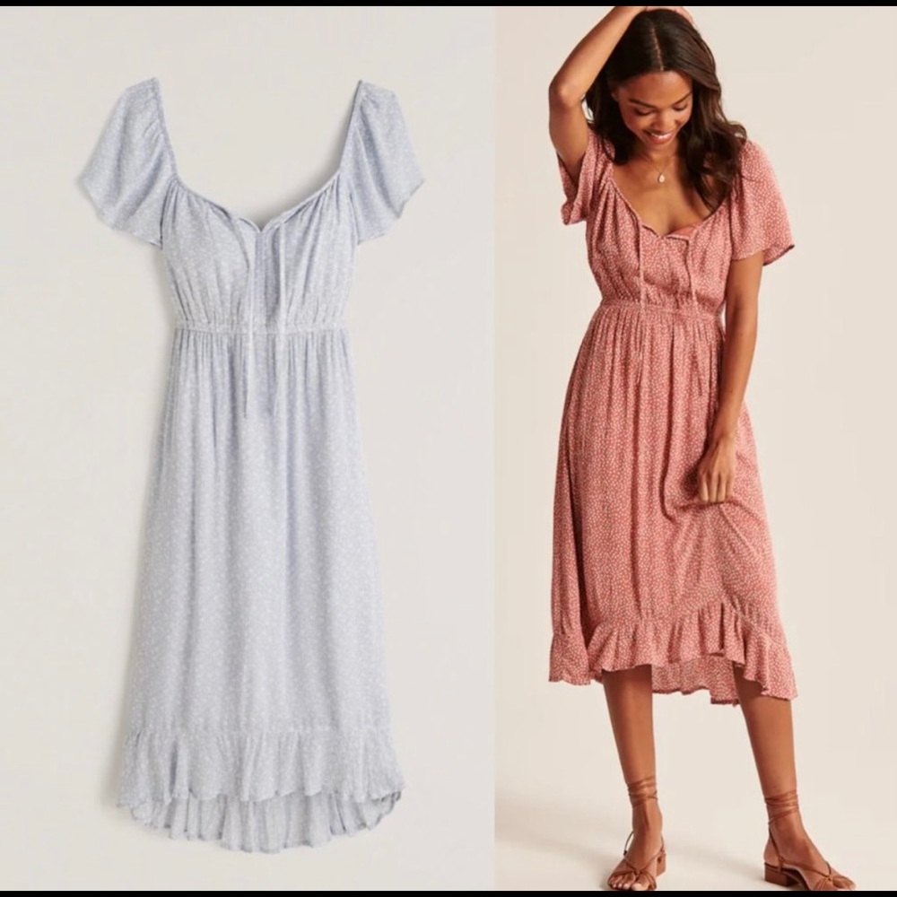 Blue A&F Short Sleeve Midi Dress